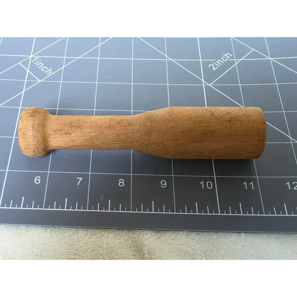 Vintage Hand Carved Wooden Pestle Primitive Rustic Kitchen Herb Grinder Muddler